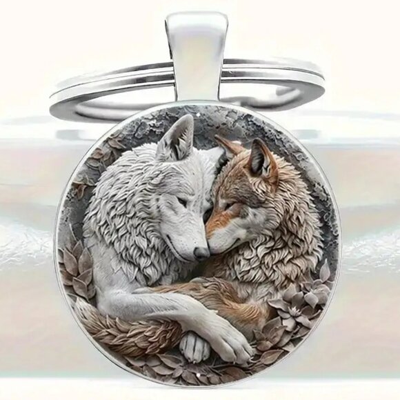 Stainless Steel WOLF Keyring Keychain Accessory - Picture 1 of 6